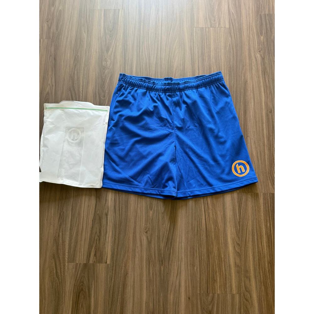 Hidden NY Mesh Athletic Shorts Royal Blue Orange Circle Logo Size M NWT